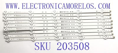 KIT DE LED'S PARA TV RCA (9 PIEZAS) / NUMERO DE PARTE JL.D55051330-031CS-M_V02 / AE0110644 / 55D3 / 55A114 / PANEL HV550QUB-S1E / MODELO RTU5540-B